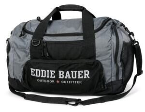 Vtg 90s Eddie Bauer Outdoor Outfitter Duffle Bag Travel Gym Shoulder Gray Black